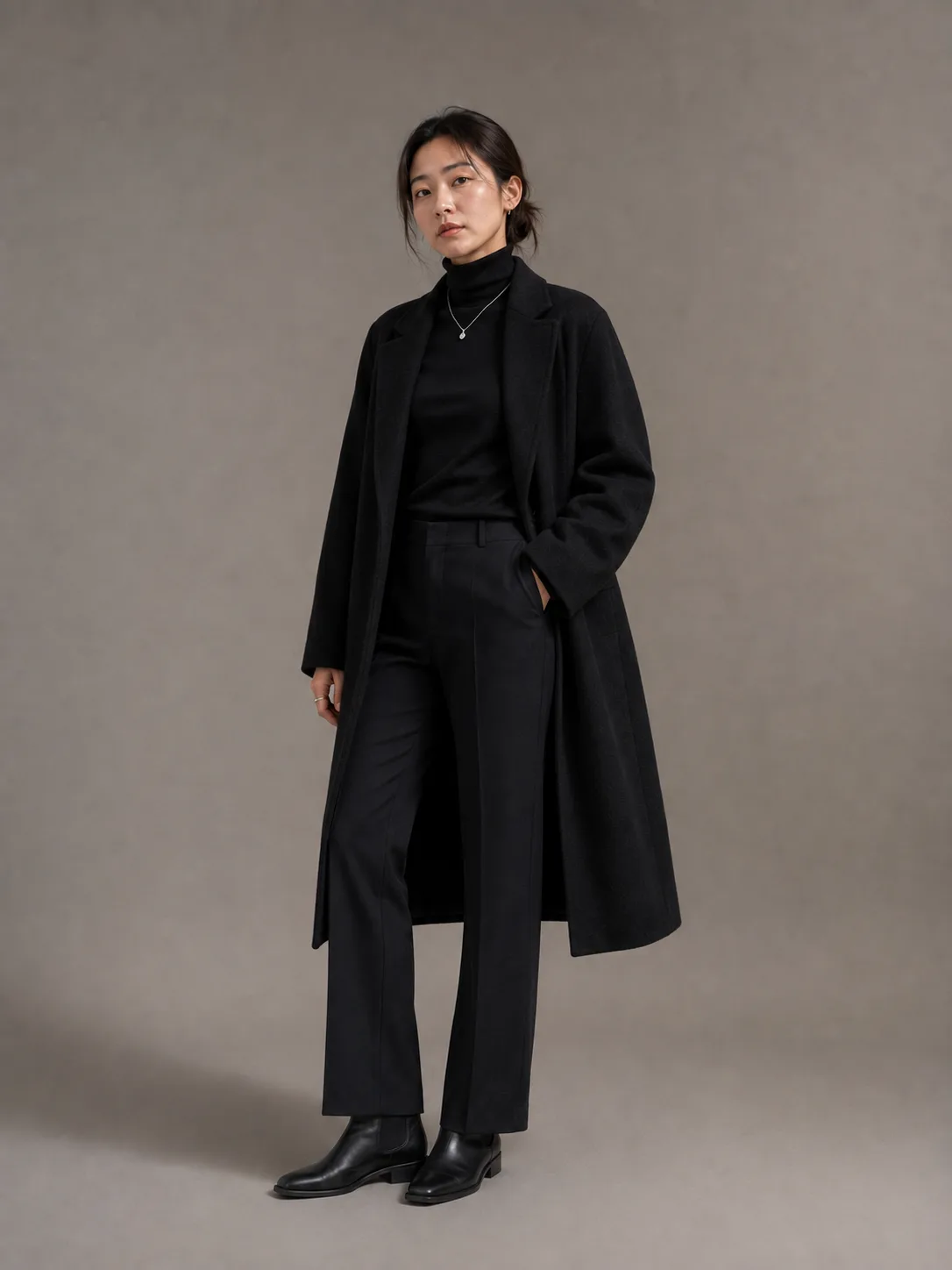 All Black Outfit Preview on a Photo