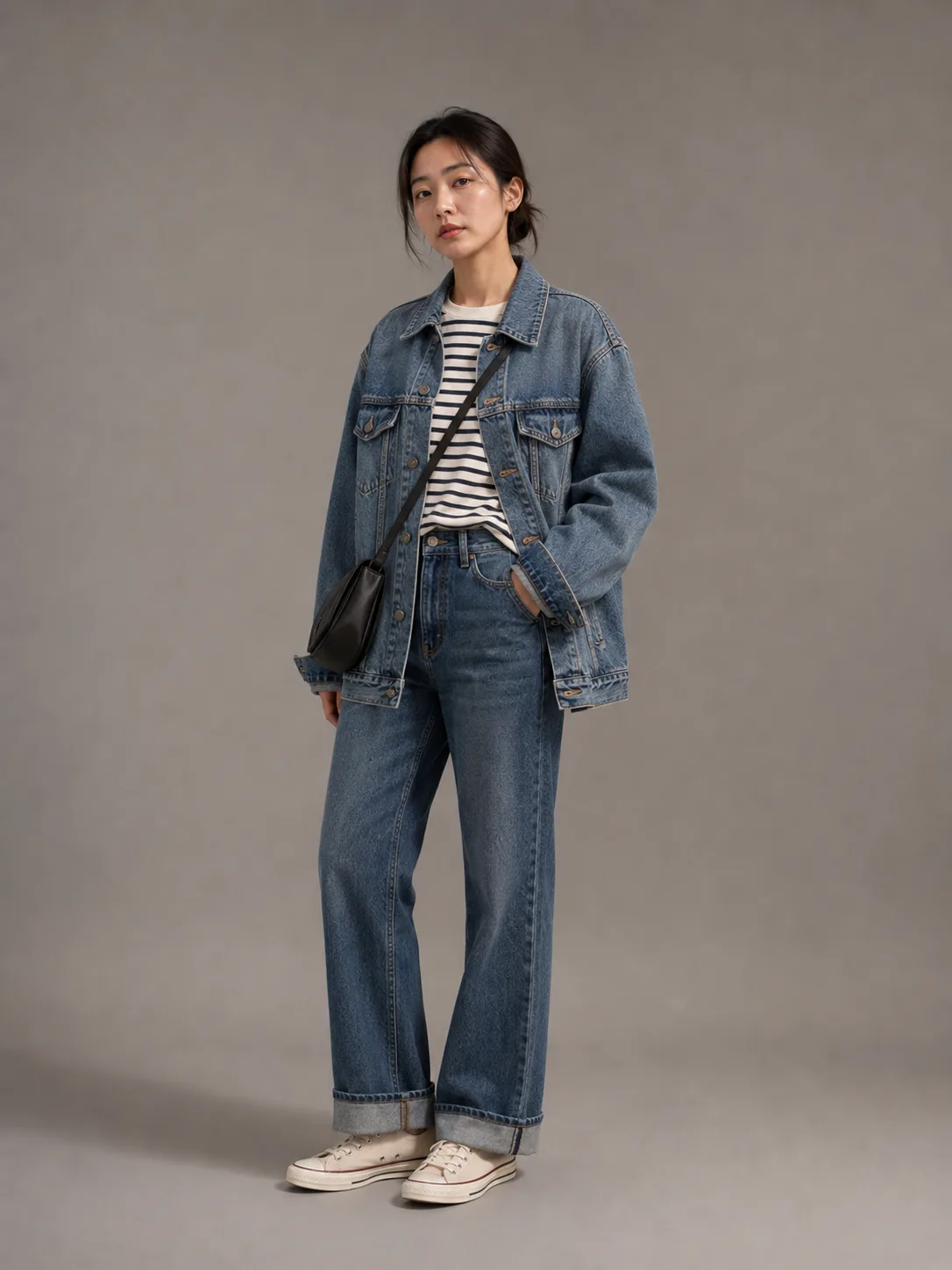 Casual Denim Outfit Preview on a Photo